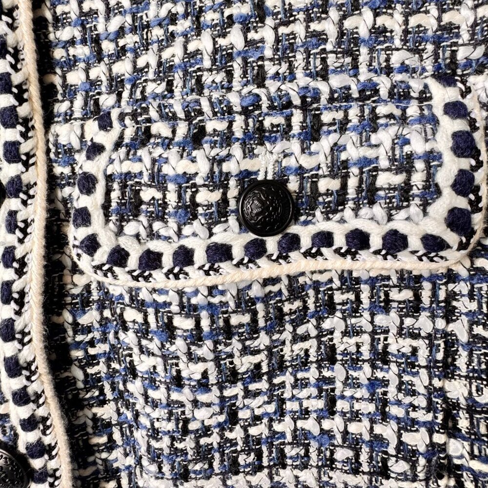 NWT Christian Lacroix Tweed Collarless Cropped Blazer - Picture 6 of 13